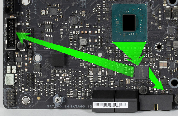 on the motherboard (each with 2 ports); 4 more are implemented through the second ASMedia ASM1074 controller