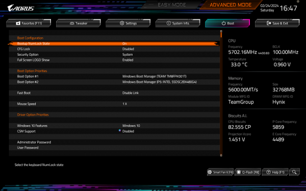 There are a lot of options, as it should be in the Aorus line, although for modern top-end processors the lion's share is probably useless, because the processor itself already operates at greatly increased frequencies (using Intel TurboBoost, etc.).