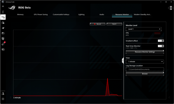 Resource Monitor makes it possible to monitor changes in system parameters.