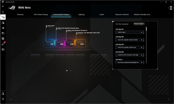 Customizable Hotkeys allows you to reassign the functions of the M1-M4 keys.