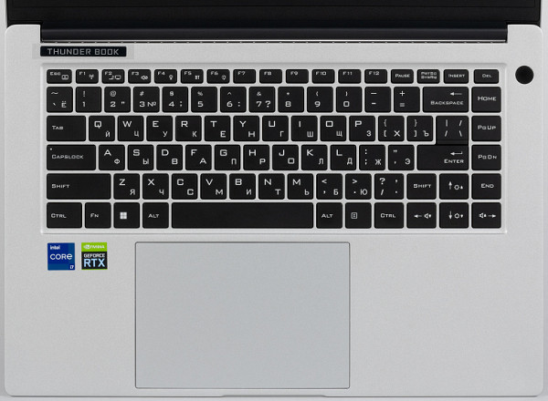 This laptop's keyboard does not include a number pad, making it less functional than standard desktop keyboards. It is equipped with full-size arrows and navigation buttons are retained. The alphanumeric keys measure 16x16mm with 3mm space between them. The left Shift key is 41mm wide, the right Shift key is 18mm wide, the BackSpace key is 29mm wide, the Enter key is 33mm wide, and the Space key is 92mm wide. Function keys are reduced to 14x8 mm. The key markings are readable, both in Latin and Cyrillic. However, the characters of the Russian alphabet are made from two different sets, and some of them are smaller in size, which looks sloppy.