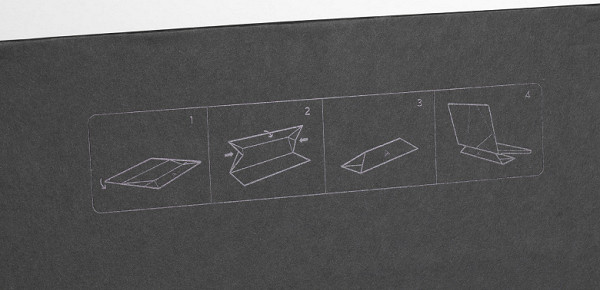 There is a diagram on the stand that tells you how to fold this component.