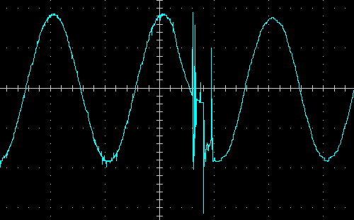 Transition from battery to step-down AVR, 100W load