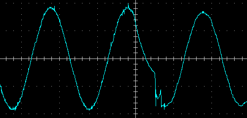 Transition from battery to AVR step-up stage, 100W load