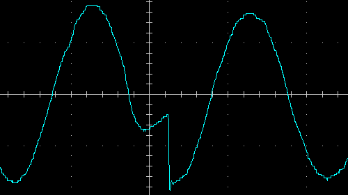 Transition from battery to step-down AVR, 100W load