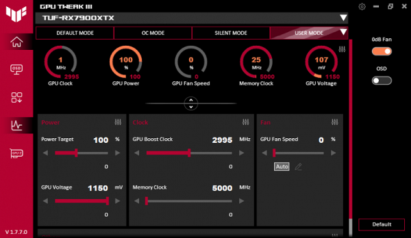 GPU Frequency and Voltage Control Panel — Manual Setting