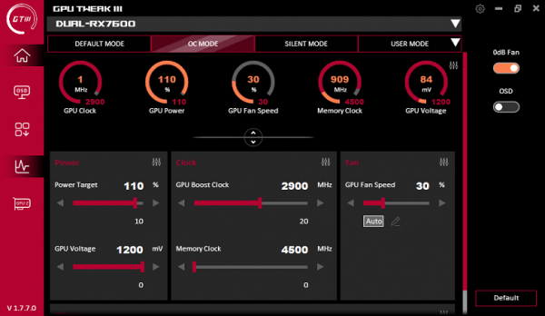 Preset OC Mode (core frequency is 20 MHz higher)