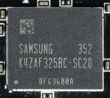 The card is equipped with 8 GB of GDDR6 SDRAM memory, located in 4 chips of 16 Gbit on the front side of the PCB. The memory from Samsung has a nominal frequency of 2500 MHz (20000 MT/s).