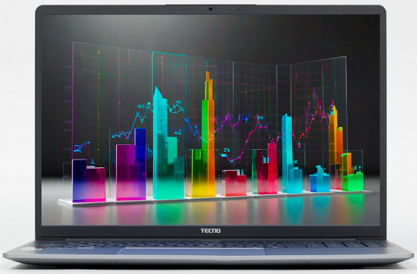 The screen frame is 7 mm wide on the sides and 11 mm at the top, while it is raised above the display surface by 1.5 mm. The display is semi-matte and based on an IPS matrix with a resolution of 1920 × 1200 pixels.