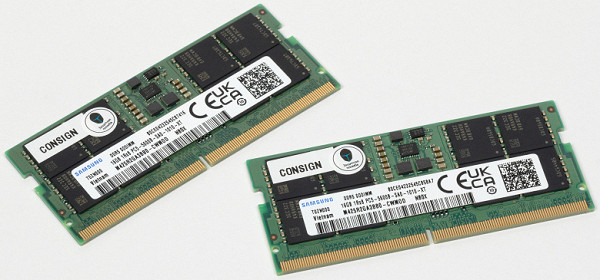 Çift kanal modunda çalışmaya izin veren iki adet 16 GB DDR5-5600 Samsung M425R2GA3BB0 RAM modülü takılıdır. Gerektiğinde RAM miktarı maksimum 64 GB'a kadar artırılabilir. Aşağıda AIDA64 yardımcı programının yerleşik karşılaştırmasını kullanarak RAM testinin sonuçları bulunmaktadır.