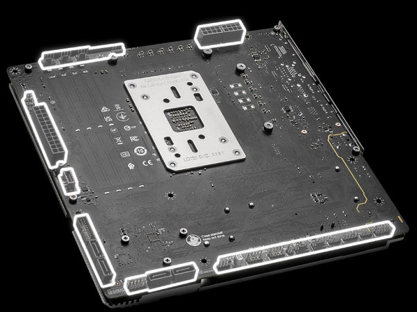 The textolite is made qualitatively: all soldering points are carefully processed, sharp ends are cut and carefully polished. There is also marking of zones where there are no mounting holes, but in these places of the case racks can be installed.