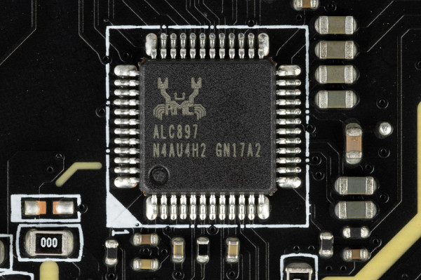 The board's audio circuits use «audiophile» capacitors.