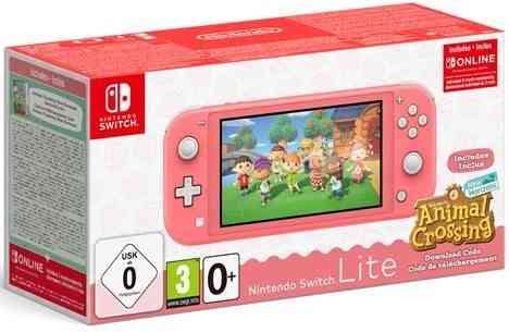 GAME CONSOLE NINTENDO SWITCH LITE CORAL CONSOLE + ANIMAL CROSSING NEW HORIZONS 