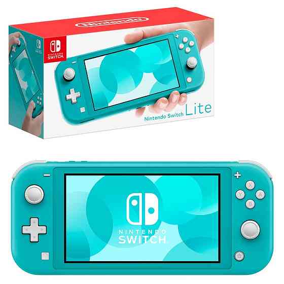 GAME CONSOLE NINTENDO SWITCH LITE TURQUOISE + EXCLUSIVE MERCHANDISE NINTENDO ITEMS 