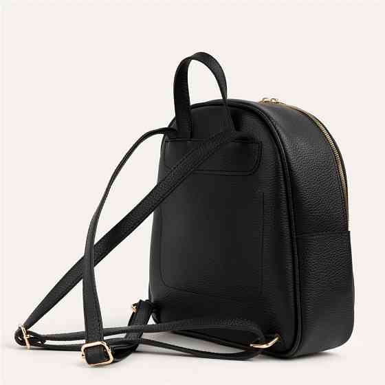 Leather Look Zipper Detailed Backpack 