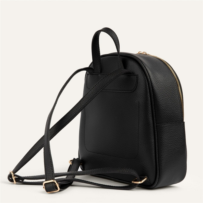 Leather Look Zipper Detailed Backpack  - photo 1