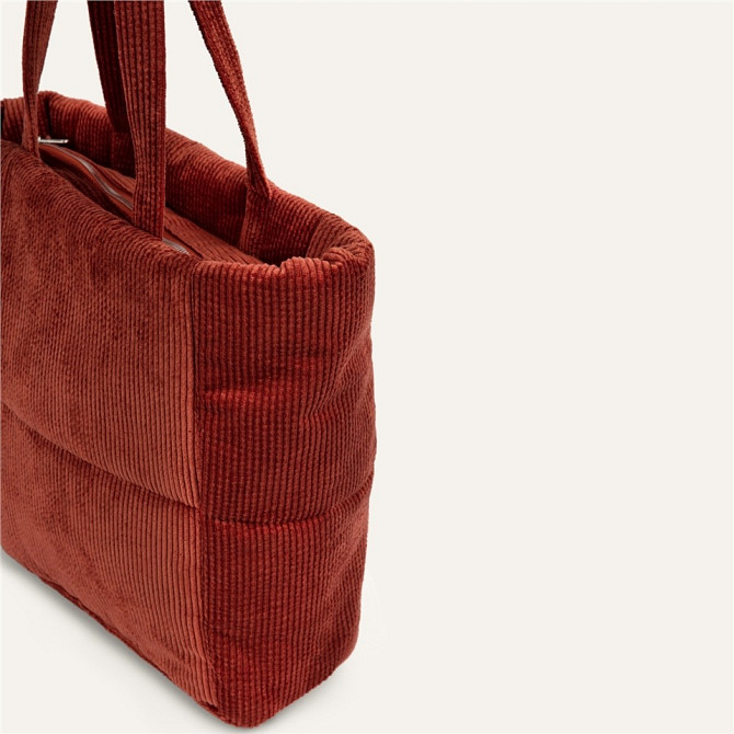 Velvet Textured Shopper Hand Bag  - изображение 4