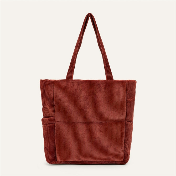 Velvet Textured Shopper Hand Bag  - изображение 3