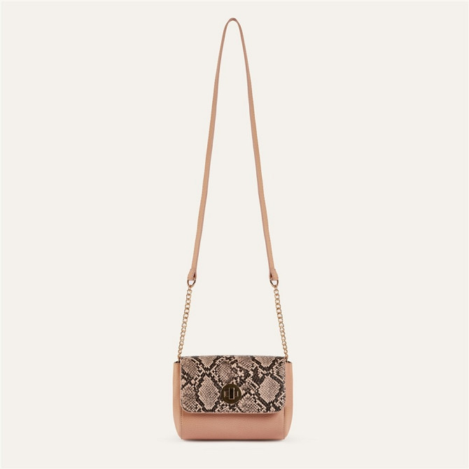 Snakeskin Patterned Crossbody Shoulder Bag  - изображение 1