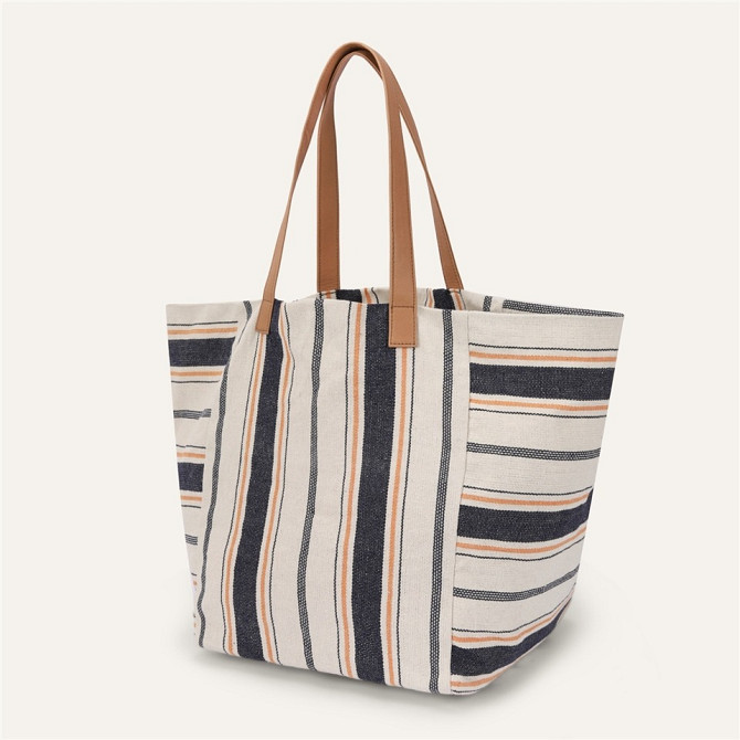 Striped Canvas Shoulder Bag  - photo 1