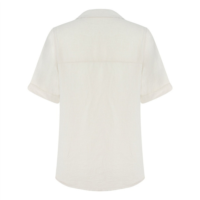 Pocket Detailed Regular Cut Linen Shirt  - изображение 2