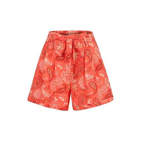 Printed Waist Belted Shorts 