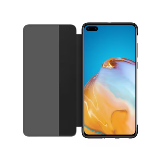 Huawei P40 Smart View Flip Cover Case - Black 