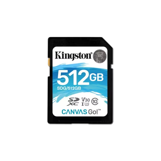 SD Memory Card 512GB Class 10 - Kingston Canvas Go! 90MB/s UHS-I SDXC 