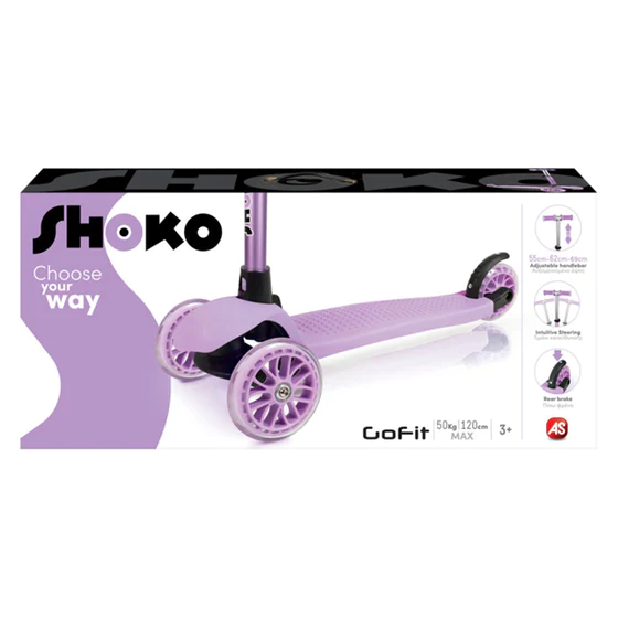 Shoko Go Fit Scooter With 3 Wheels In Purple Color For 3+ Years 