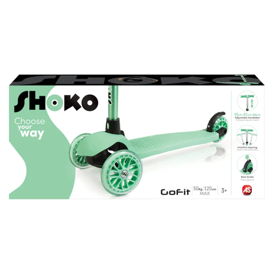 Shoko Go Fit Skateboard With 3 Wheels In Green Color For 3+ Years 