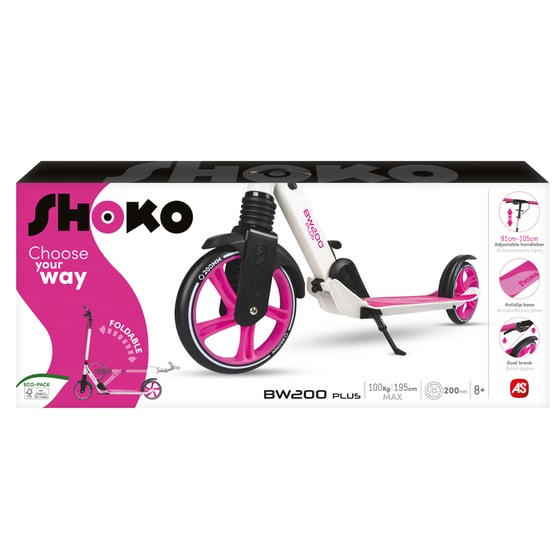 Shoko Foldable BW 200 Plus Two-Wheel Scooter for 8+ Years Fuchsia 
