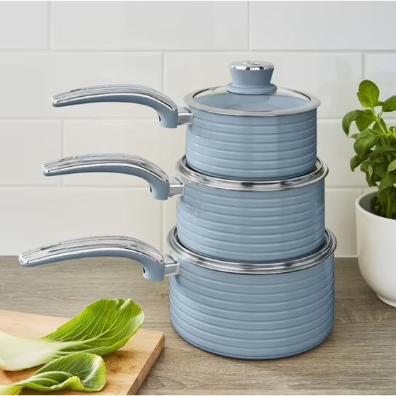 Swan 3pc Retro Pot Set SWPS3020BLN  - photo 4