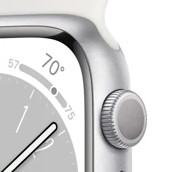 Apple Watch Series 8 GPS 41mm - Silver Aluminium Case with White Sport Band - Regular  - изображение 3