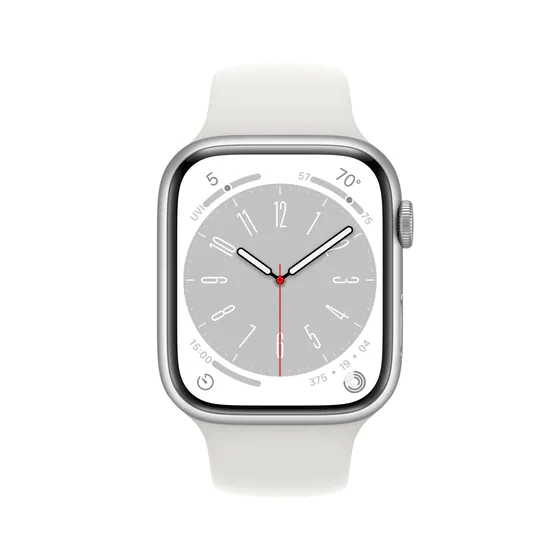 Apple Watch Series 8 GPS 41mm - Silver Aluminium Case with White Sport Band - Regular  - photo 2