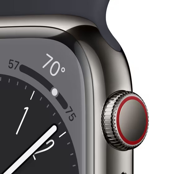 Apple Watch Series 8 Cellular 41mm Graphite Titanium Case with Midnight Sport Band - Regular  - изображение 3