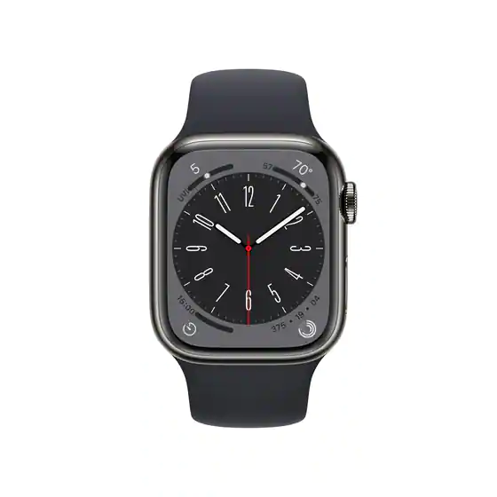 Apple Watch Series 8 Cellular 45mm Graphite Titanium Case with Midnight Sport Band - Regular  - photo 2
