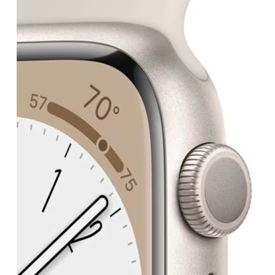Apple Watch Series 8 Cellular 45mm Starlight Aluminium Case with Starlight Sport Band - Regular  - изображение 3