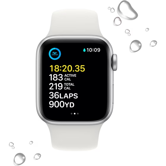 Apple Watch SE Cellular 40mm Silver Aluminium Case with White Sport Band - Regular  - изображение 4