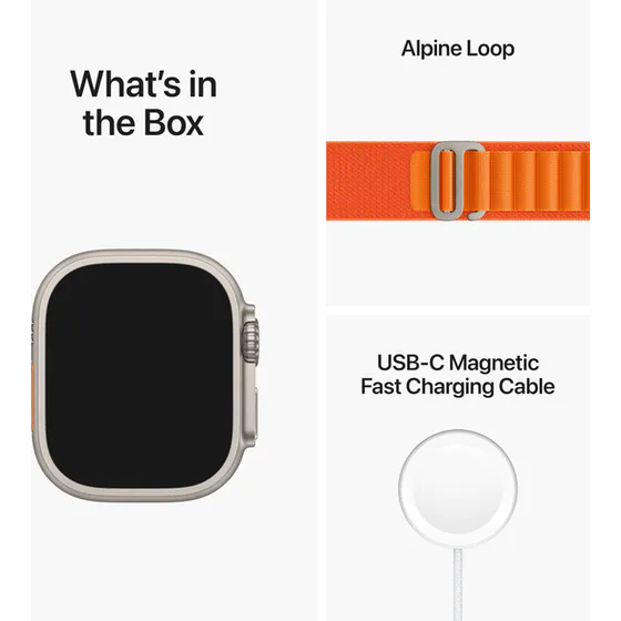 Apple Watch Ultra Titanium 49mm GPS + Cellular - Orange Alpine Loop Medium  - photo 8
