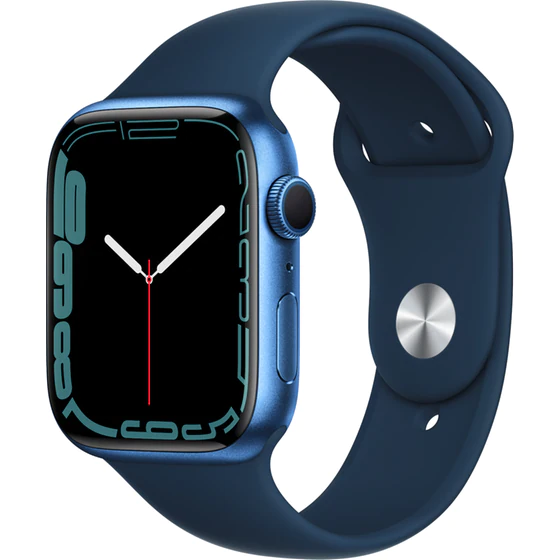Apple Watch Series 7 GPS + Cellular 45mm Blue Aluminium Case with Abyss Blue Sport Band - Regular 