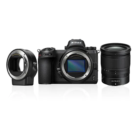 Mirrorless Nikon Z6 & Z 24–70mm f/4 S Lens & FTZ Adapter Black 
