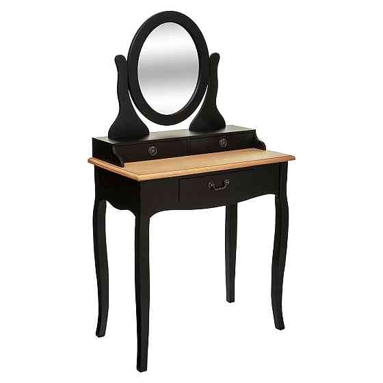 ATMOSPHERA Black dressing table with a mirror and 3 drawers 74x40x135cm Gazimağusa