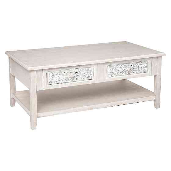 ATMOSPHERA Wooden beige coffee table with 2 drawers 110x60x45cm Gazimağusa