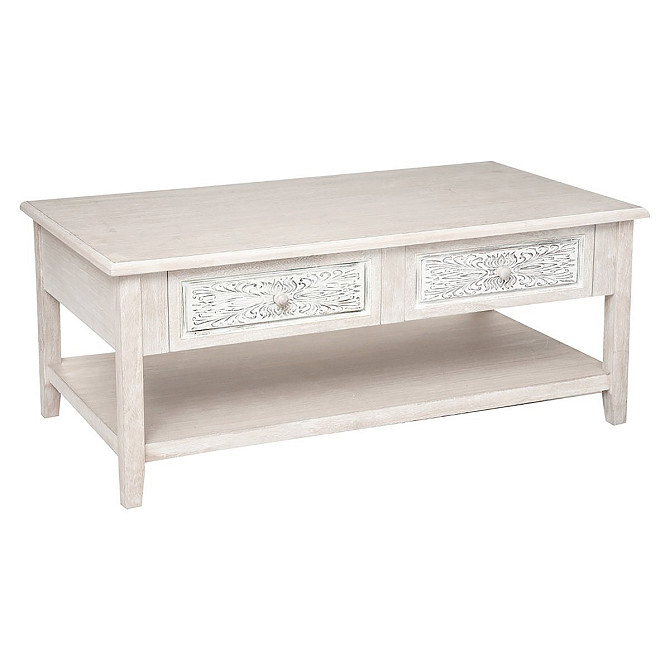 ATMOSPHERA Wooden beige coffee table with 2 drawers 110x60x45cm Gazimağusa - photo 1