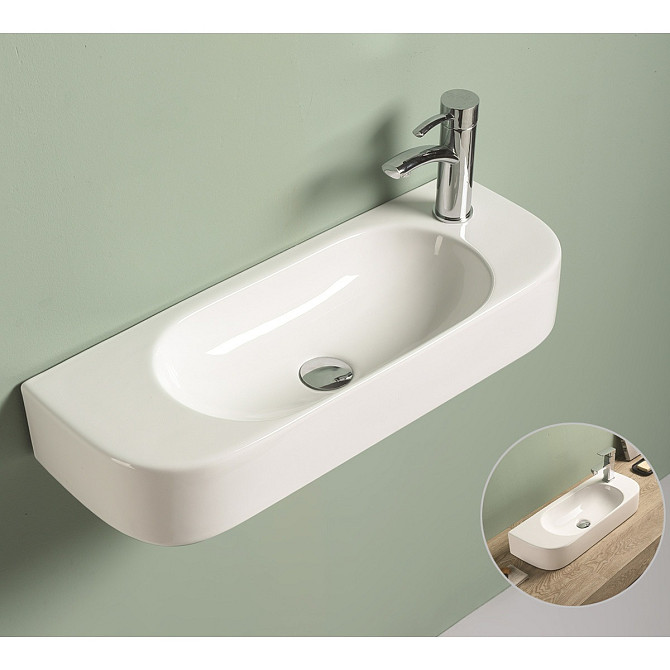 ELITE Wall white wash basin 71x27.5x12cm Gazimağusa - изображение 1