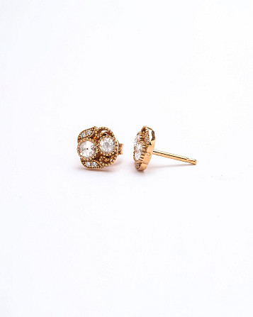Pink Gold Diamond Earrings Gazimağusa - изображение 1