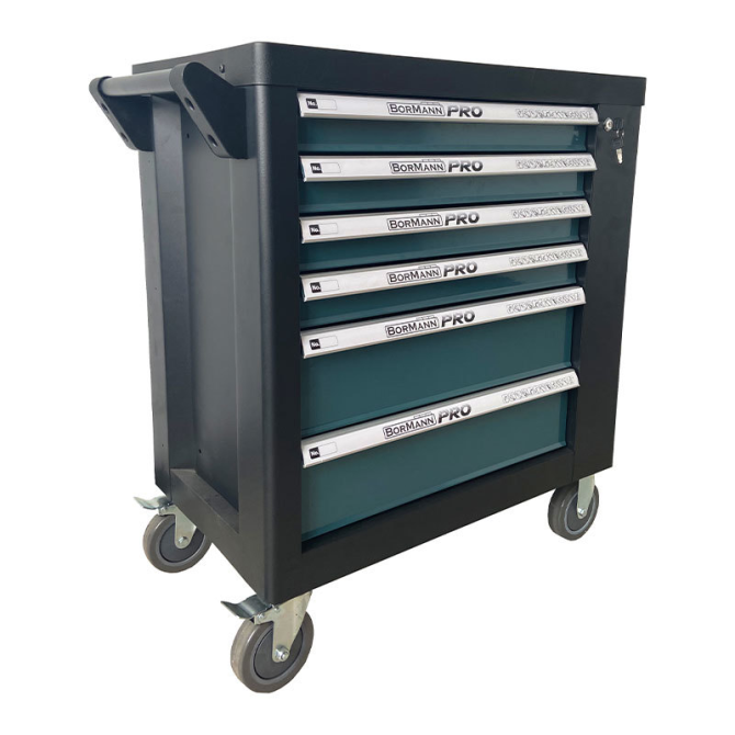 BORMANN PRO 6 Shelves drawer roller tool cabinet with side door & 120 CR-V TOOLS  - photo 2