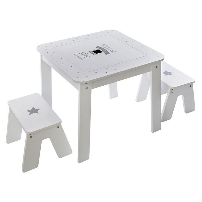 ATMOSPHERA Children set table with 2 stools wooden white Gazimağusa - изображение 1