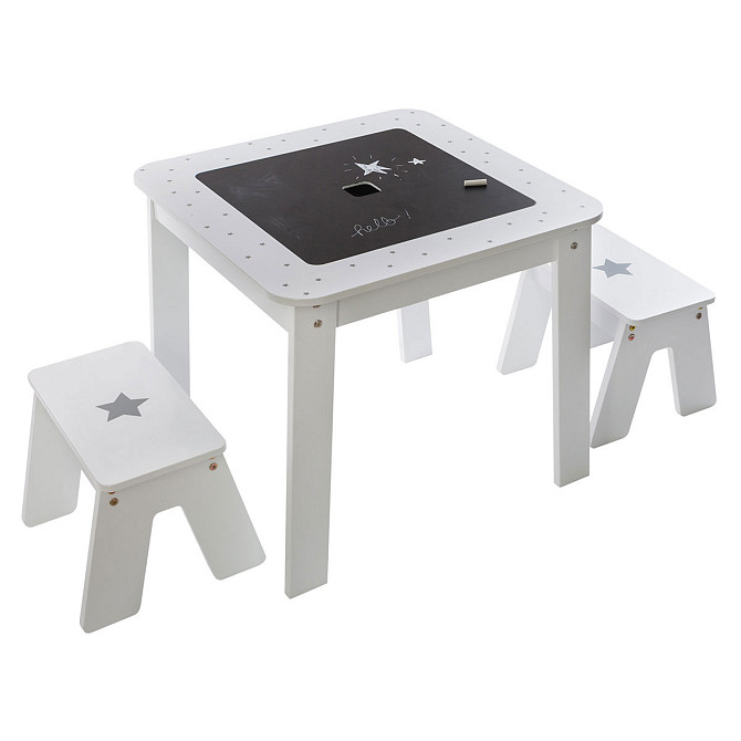 ATMOSPHERA Children set table with 2 stools wooden white Gazimağusa - изображение 2