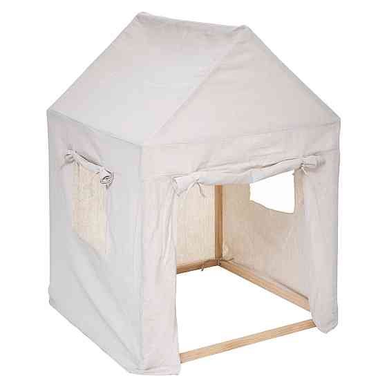 ATMOSPHERA Kid's play house wooden from wood and canvas beige 77.5x116cm Gazimağusa